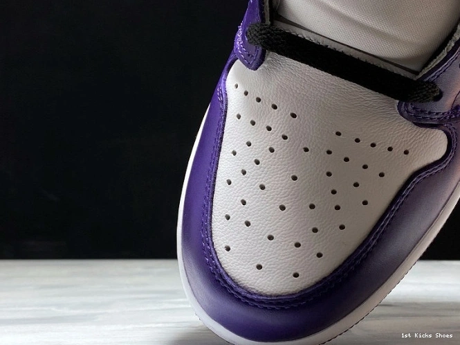 1st Kicks Shoes 1 jordan Comfortable 1246 purple white court 555088- aj1 air 1110